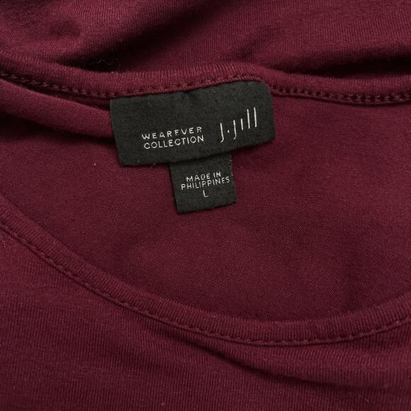 J. Jill Wearever Collection Women's Long Sleeve Tunic Top Burgundy Size Large - Picture 2 of 8